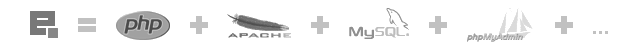 EasyPHP (Wamp Package / Wamp Server) = PHP (PHP: Hypertext Preprocessor - Web scripting language) + Apache (Open Source HTTP Server) + MySQL (Open Source Database) + PhpMyAdmin (Open Source MySQL Web Administration) + Xdebug (PHP Debugging and Profiling) + ...