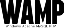 WAMP = Windows (Operating System) + Apache (Open Source HTTP Server) + MySQL (Open Source Database) + PHP (PHP: Hypertext Preprocessor - Web scripting language) WAMP = Windows (Operating System) + Apache (Open Source HTTP Server) + MySQL (Open Source Database) + PHP (PHP: Hypertext Preprocessor - Web scripting language)